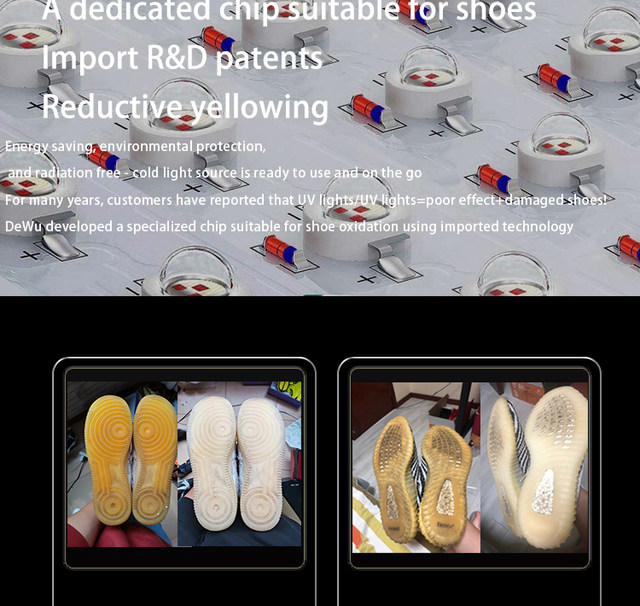 Shoe Led Light Machine Box Uv Lamp Sole Upper Rubber Crystal Shoes Yellow  Remove Oxidation Deoxidizer Reduction Original White - Ultraviolet Lamps -  AliExpress